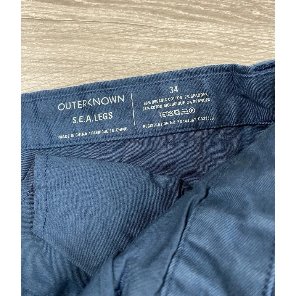 Outerknown Men's Sea Legs Chino‎ Pants Blue Green Size 34 Read